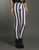 Calça Legging Listrada Preto e Branca